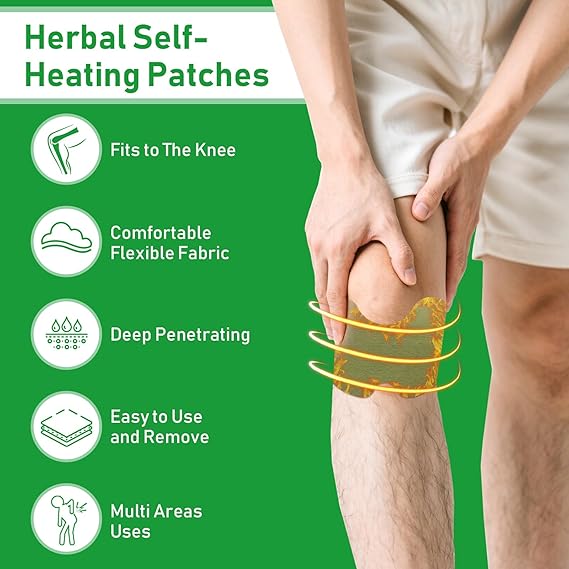 Warming Herbal Plaster Patches | Knee Patches | Heat Patches for Women and Men (24 Count)