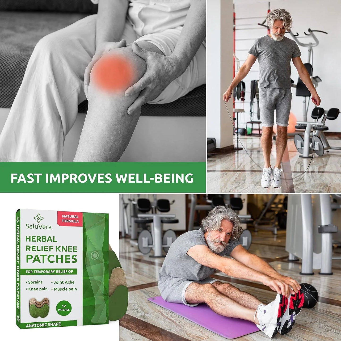 Warming Herbal Plaster Patches | Knee Patches | Heat Patches for Women and Men (24 Count)