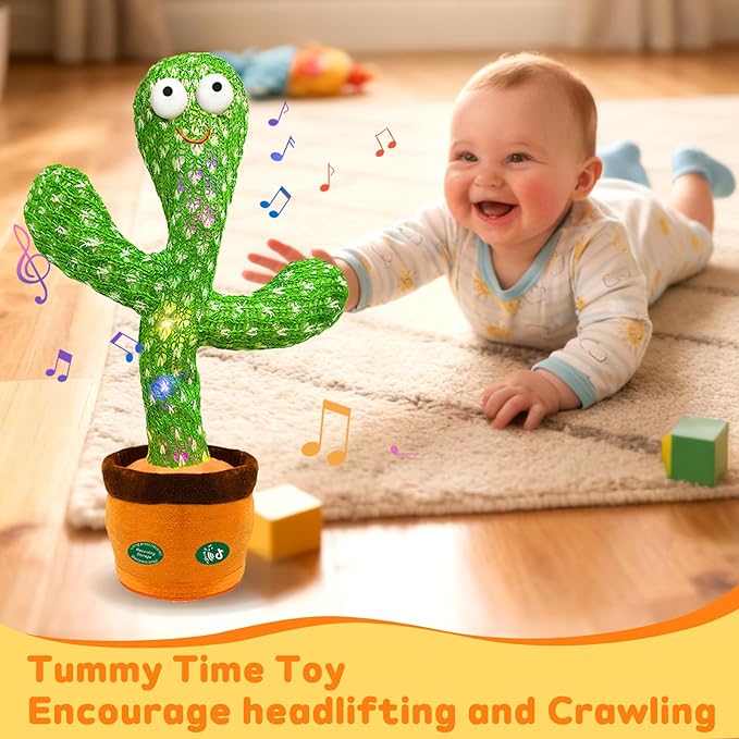 Dancing Talking Cactus Toy Singing Record Repeat What You Say
