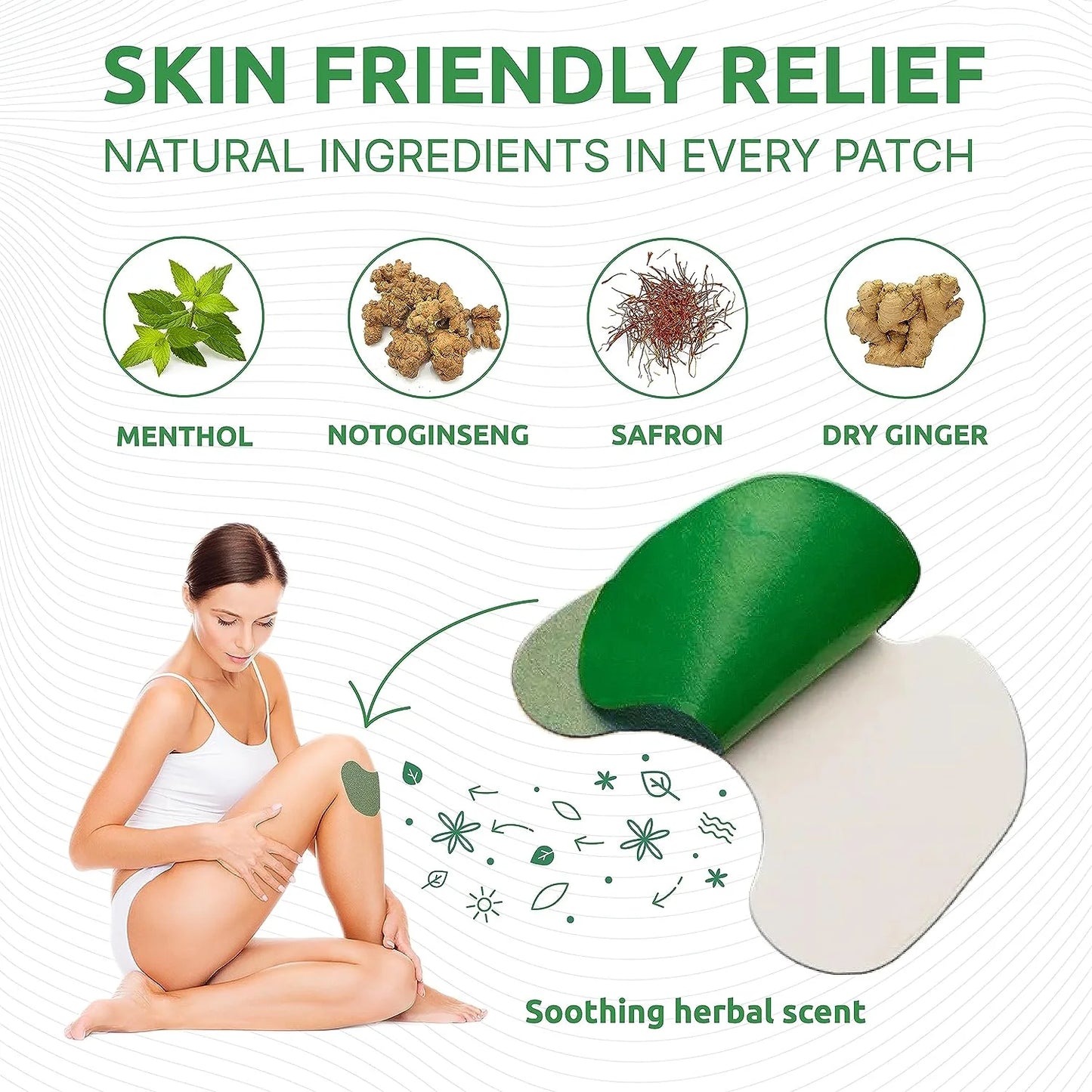 Warming Herbal Plaster Patches | Knee Patches | Heat Patches for Women and Men (24 Count)